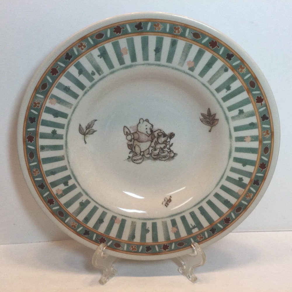 Disney Winnie The Pooh 100 Acre Wood Stoneware 9" Rim Bowl Salad Soup Pasta